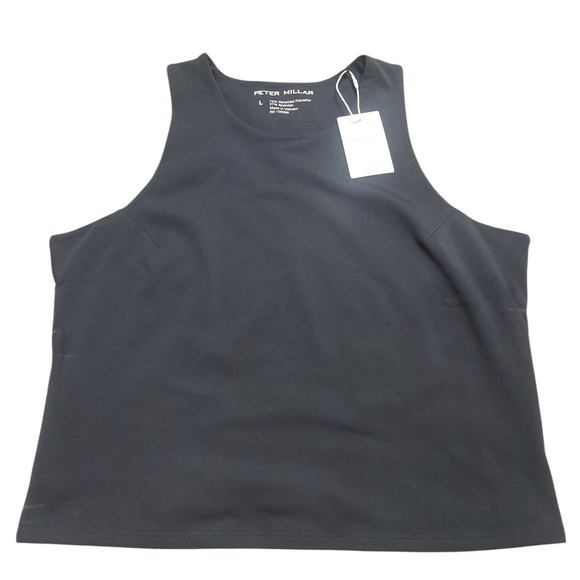Peter Millar Black Sleeveless Boxy Tank Top - Picture 1 of 6